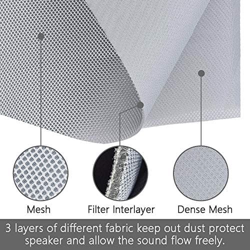 Speaker Grill Cloth Stereo Mesh Fabric for Speaker Repair, Gray - 55 x 20 in / 140 x 50 cm — view 2