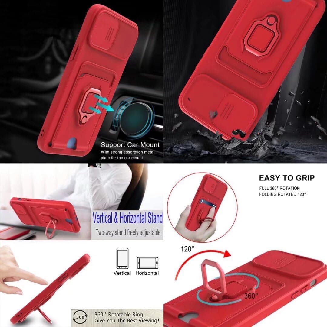 Protección de Cámara Funda Compatible con ‎Xiaomi Poco X6 Pro 5G/Redmi K70E 5G, con Anillo Soporte, Ajustable Collar Correa de Cuello Cordón Carcasa de Silicona-Negro — view 4