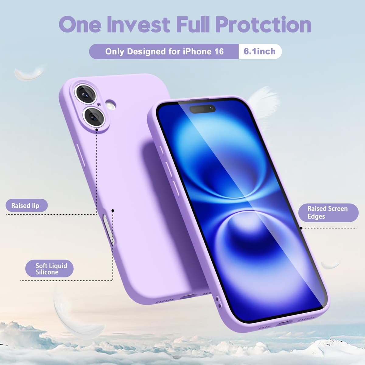 oakxco for iPhone 17 Pro Max Phone Case Liquid Silicone, Cute Thin Slim Grip Soft Rubber Gel for Women Men, Smooth Matte TPU Plain Solid Color Girly Simple Case with Camera Cover, Light Pink — view 1373