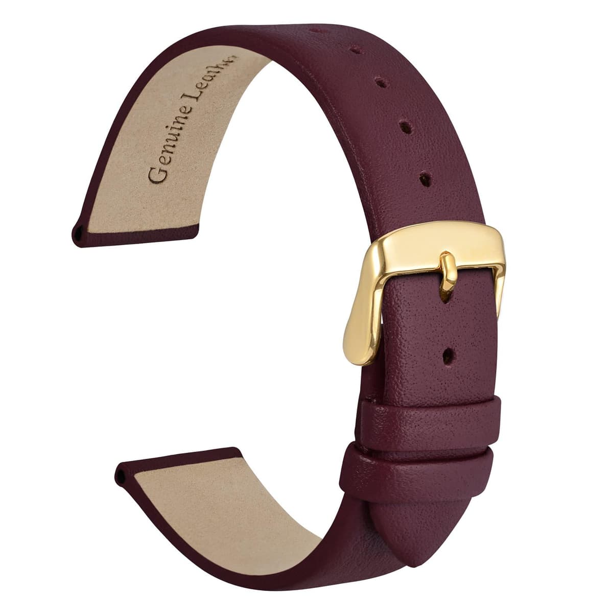 WOCCI Elegant Watch Straps, Genuine Leather Replacement Bands, Stainless Steel Buckle, 8mm 10mm 13mm 12mm 14mm 16mm 18mm 20mm 22mm — view 22