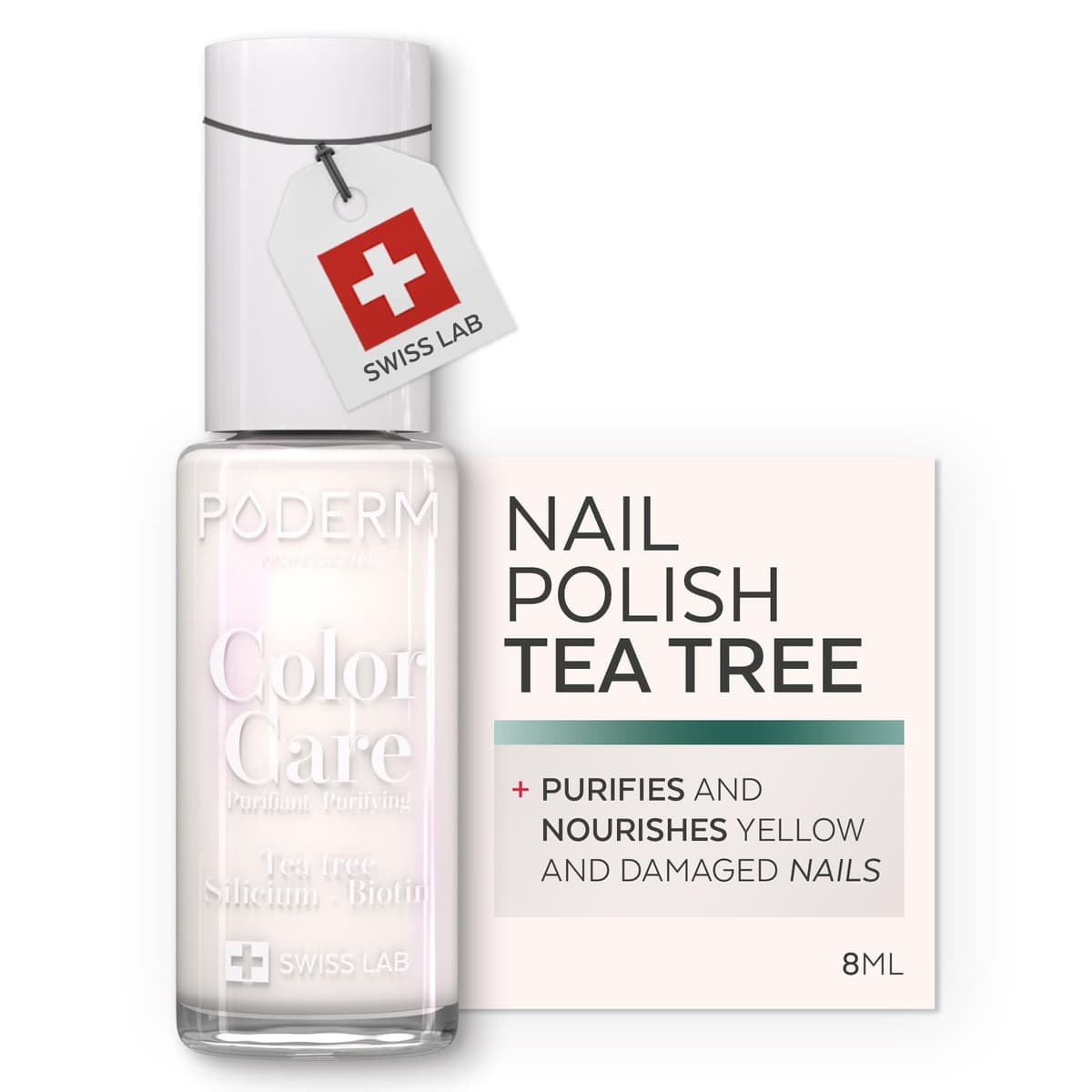 PODERM Nail Care Polish with Tea Tree - Rosewood | Swiss Lab - 8ML | Enriched with Tea Tree, Silicon & Biotin | Purifies, Clarifies & Nourishes Yellow Nails | Created by a Podiatrist — view 16