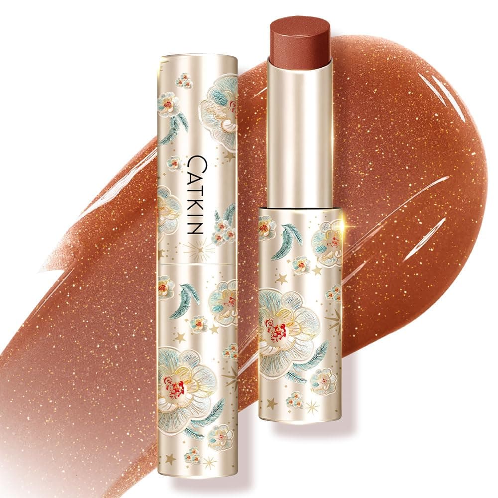 CATKIN Glossy Coloured Lip Balm, Bálsamo Labial Hidratante Con Color, Brillo de Labios, Bálsamo Voluminizador, Protector y Reparador Labial, Ingredientes Naturales, 3.4g