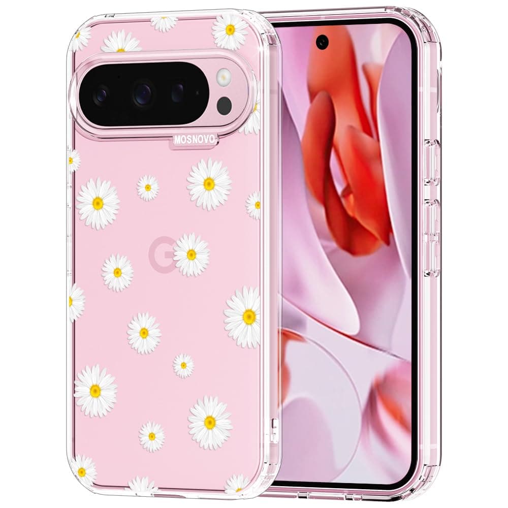 MOSNOVO Case for Google Pixel 9 & Pixel 9 Pro, [Buffertech 6.6ft Military-Grade Drop Protection] [Anti Peel Off Tech] Clear TPU Bumper Phone Case Cover Design - Eucalyptus — view 12