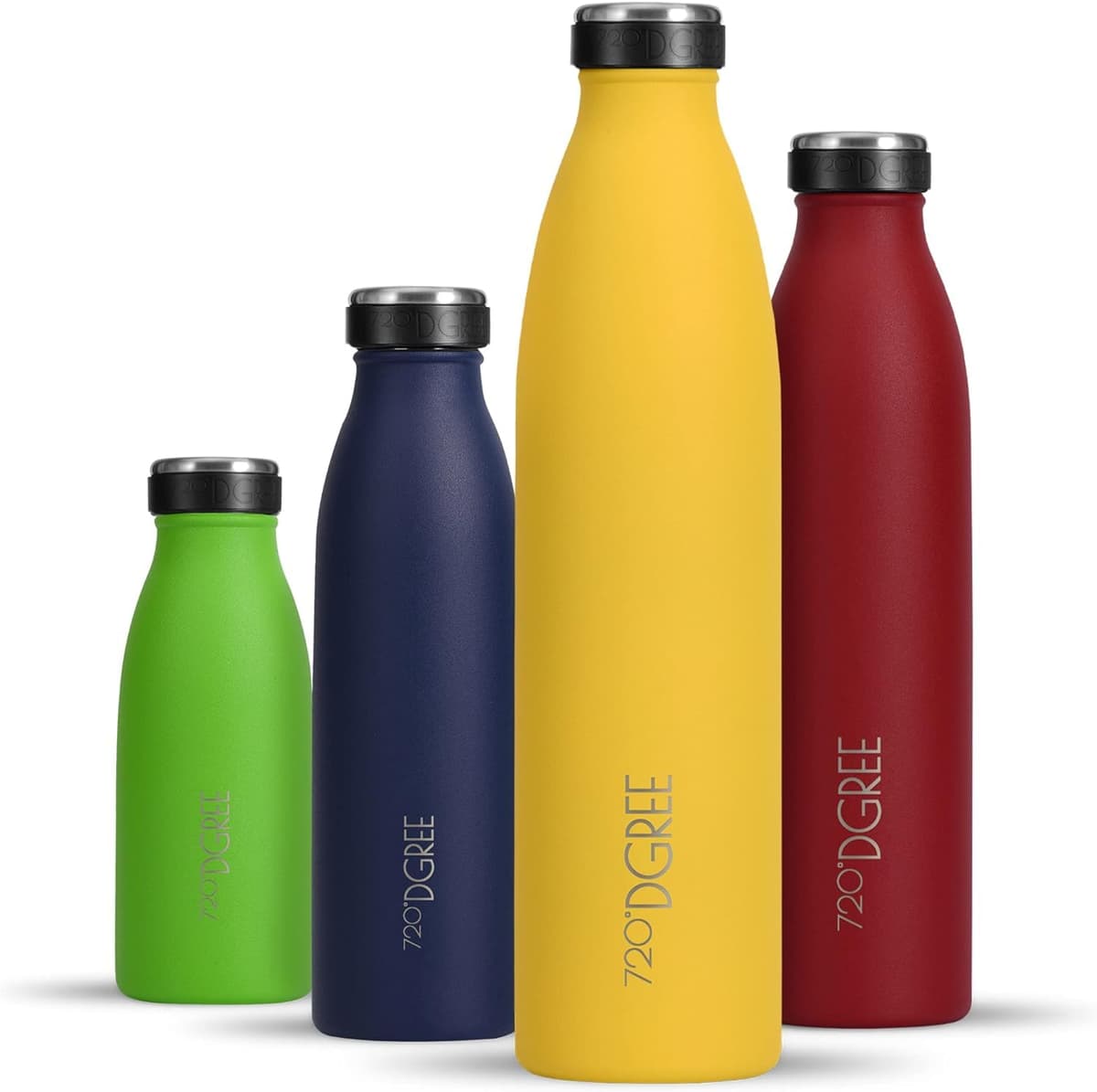 720°DGREE Botella Agua Acero Inoxidable “milkyBottle“ – 1litro - Sin BPA Free, Antigoteo y Prueba de Fugas - Frasco térmico, Cantimplora Aislada - Bebida con Gas, Deporte, Escuela, Gimnasio Exteriore — view 54