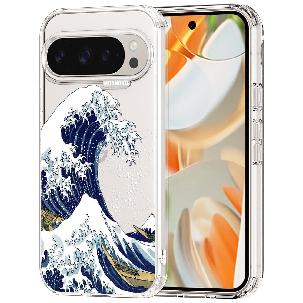 MOSNOVO Case for Google Pixel 9 & Pixel 9 Pro, [Buffertech 6.6ft Military-Grade Drop Protection] [Anti Peel Off Tech] Clear TPU Bumper Phone Case Cover Design - Eucalyptus — view 43