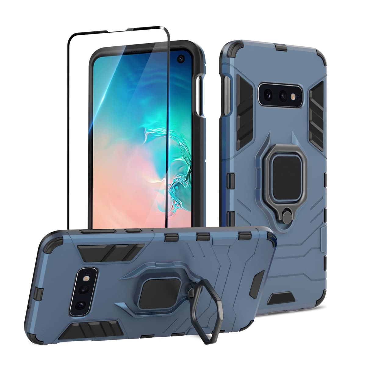 Funda para CMF Phone 2 Pro, Carcasa Antigolpes con Soporte anular metálico, Case Protectora de Grado Militar, Negro — view 1463