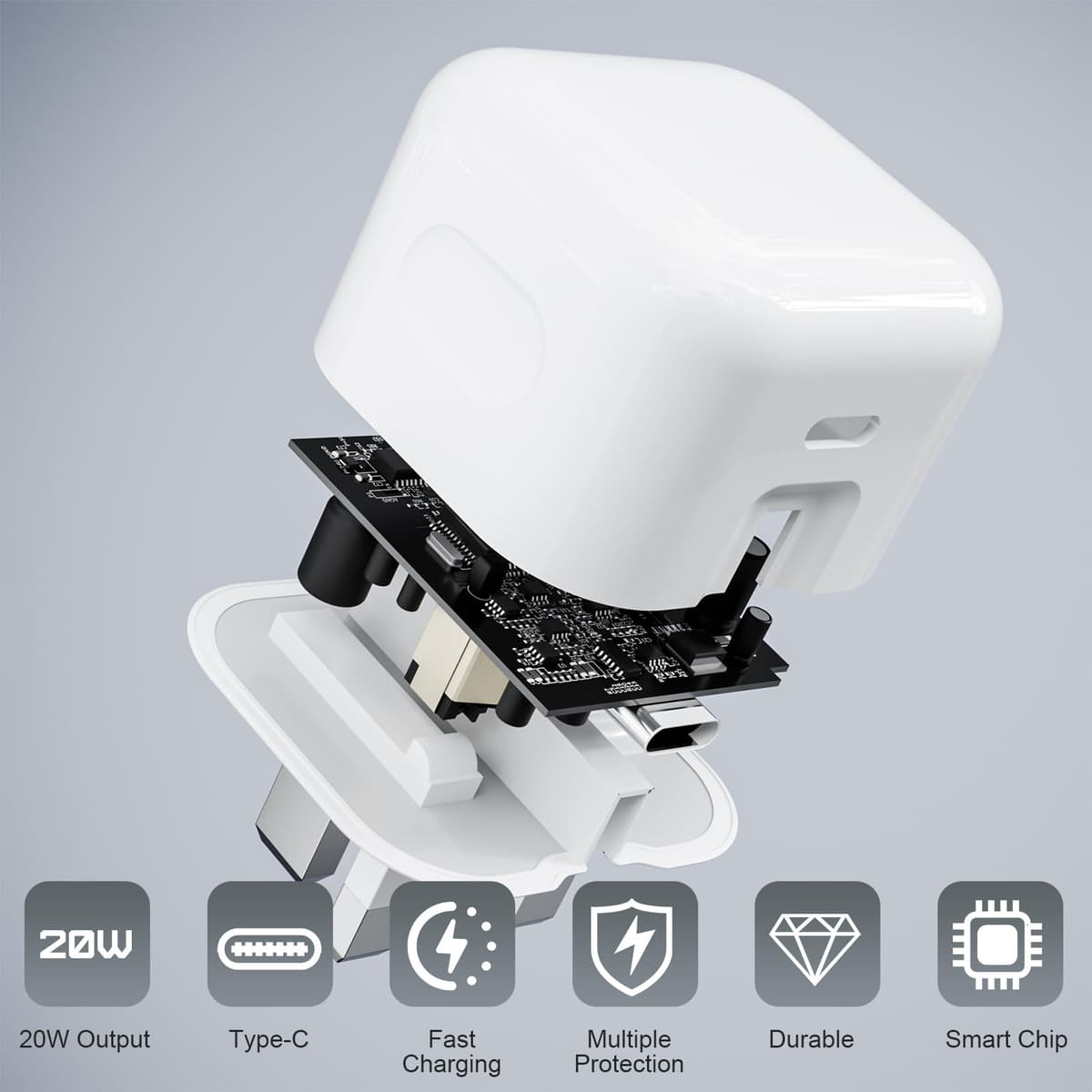 for iPhone Charger,【Apple MFI Certified】25W PD Fast Charger Plug for iPhone 14/14 Pro/14 Pro Max/13/13Pro/13Pro Max/12/12 Pro/12 Pro Max/11/11Pro/11 Pro Max/ipad [4th-9th]/ ipad mini [2nd-5th] — view 2