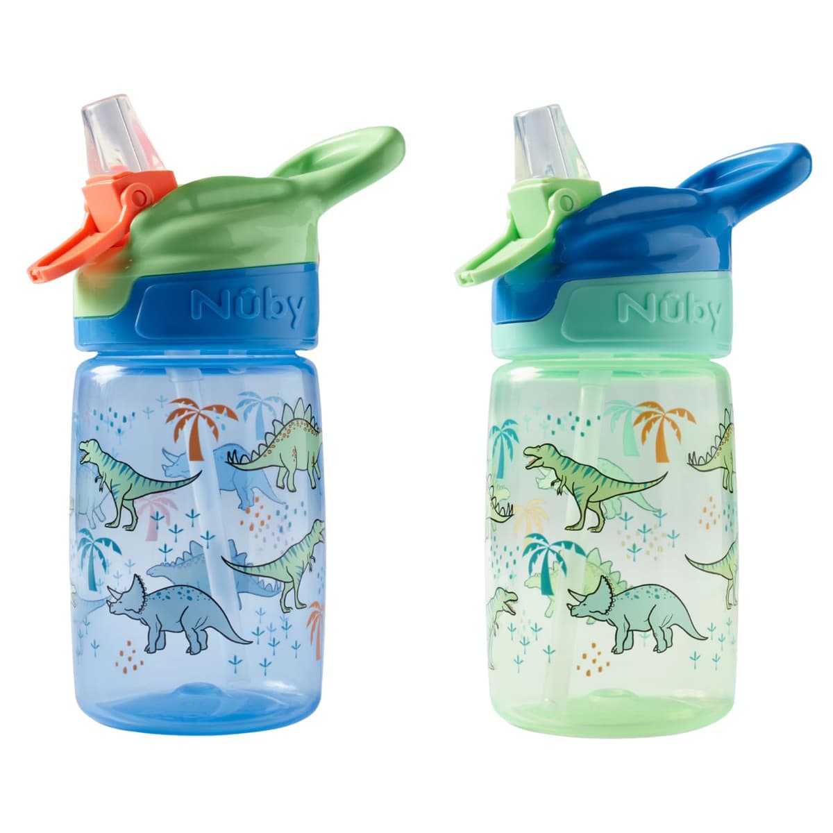 Nuby Incredible Gulp Water Bottle - No Spill Active Toddler Sippy Cup | 360ml / 12oz | Carry Handle | Dishwasher and Microwave Safe | Suitable Beaker for 18 Months Plus (Dinosaurs, Pack of 2) — view 6