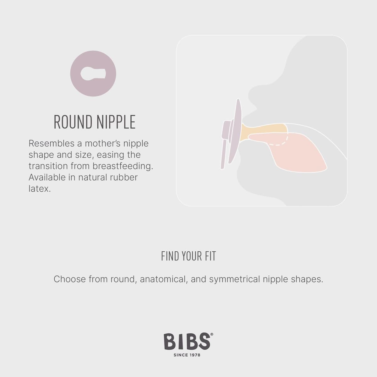 BIBS Colour Paquete de 2 chupetes. Libre de BPA, Tetina redonda. Látex natural, Talla 1 (0-6 meses), Ivory / Blush — view 3