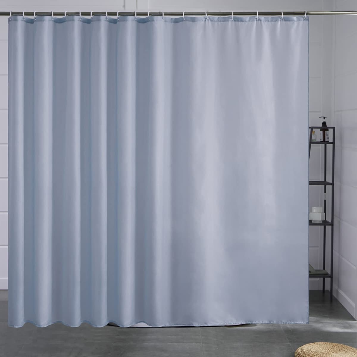 Furlinic Cortina Ducha 200x200cm Antimoho Impermeable Lavable Blanco Tela Poliéster Grandes Cortinas de Baño con 12 Aros de Cortina Ducha. — view 130