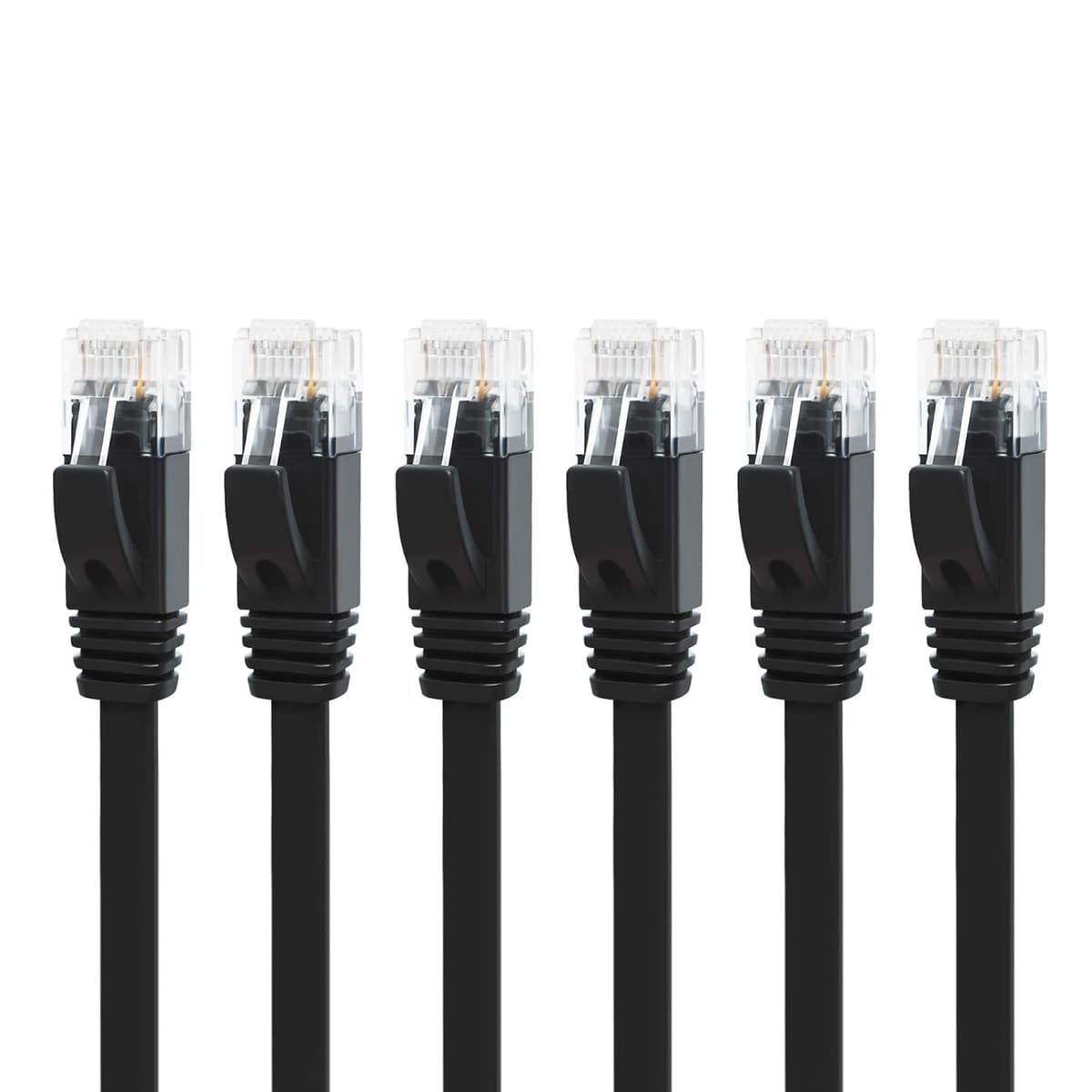 Yauhody CAT 6 Ethernet Cable 0.5m Black 6Pack Network Cable High Speed CAT6 Ethernet Patch Leads 0.5m Lan Cable CAT6 Gigabit Internet LAN Patch Cable for TV Gaming Router(6Pack Black) — view 12