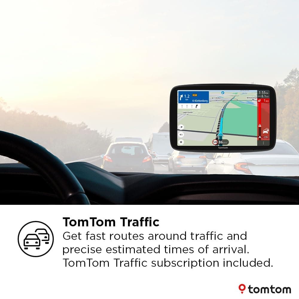 TomTom GO Navigator car sat nav (Extra-large 7" screen, real-time traffic information, 12-month Speed Camera Alerts trial, Europe maps, Wi-Fi updates, Premium Services, magnetic mount) — view 2