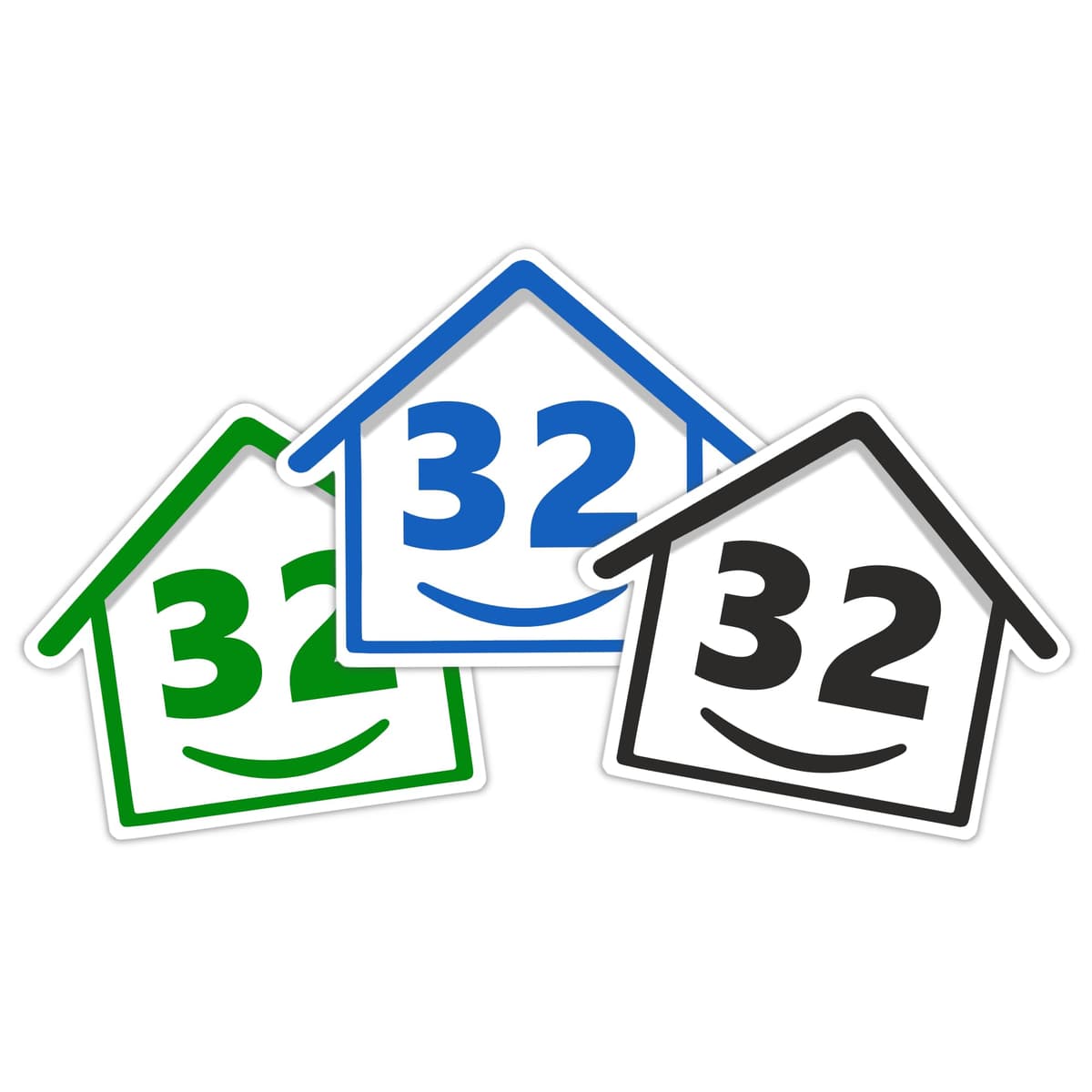 3 x Bin Numbers for Wheelie Bins, 1-99, 15cm ‘Happy House’ Colour Design Dustbin Stickers, Easy Application Stick On Number Stickers - Weatherproof Self Adhesive Vinyl – Blue, Black and Green (1) — view 53
