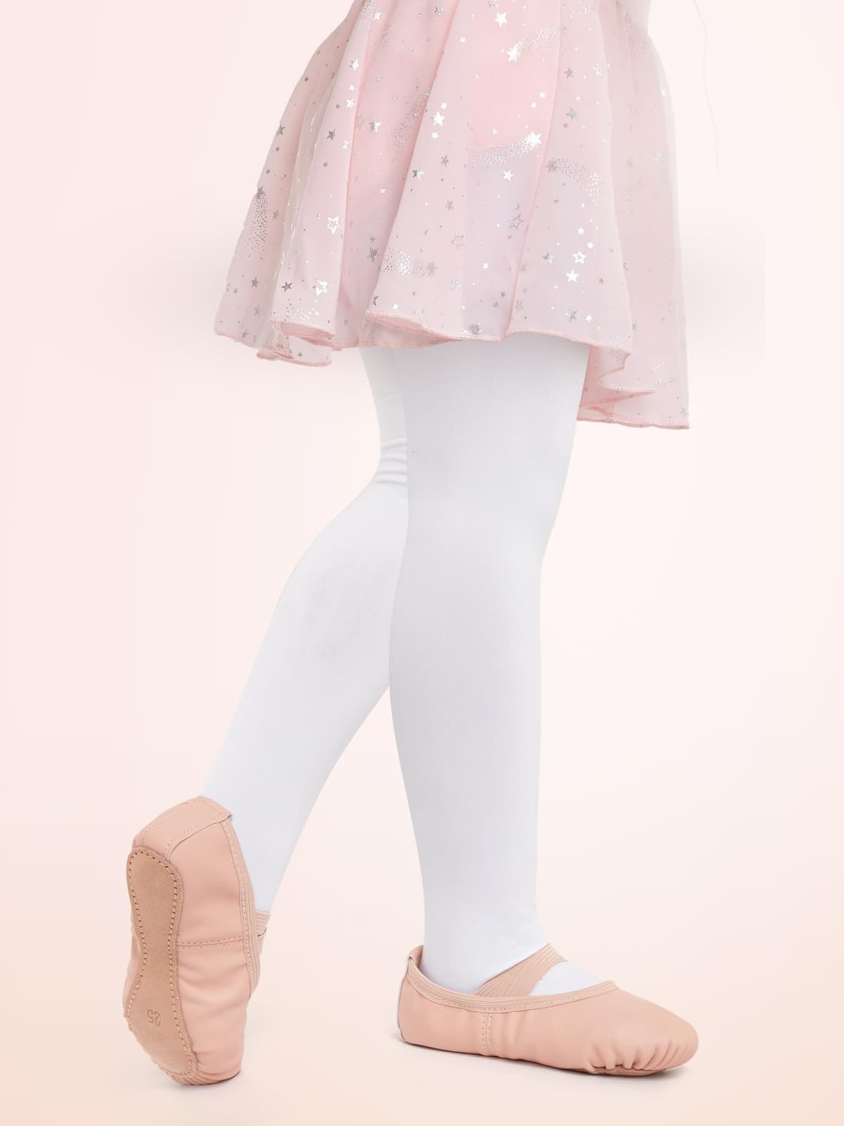 Zapatillas de ballet para niña, de piel, forro de algodón grueso, suela de piel completa, zapatos de danza, correas precosidas, zapatillas de ballet — view 2