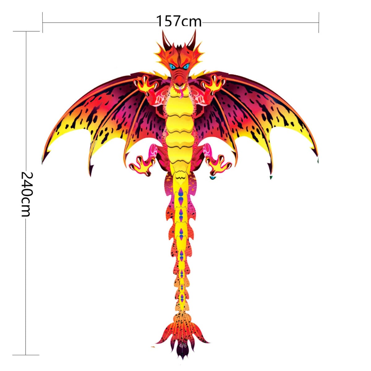 Laptony Dragón Cometa Precioso para Juegos y Actividades al Aire Libre, Fácil de Volar y Montar, Cometa para Deportes al Aire Libre de Verano en Parque o Playa — view 2