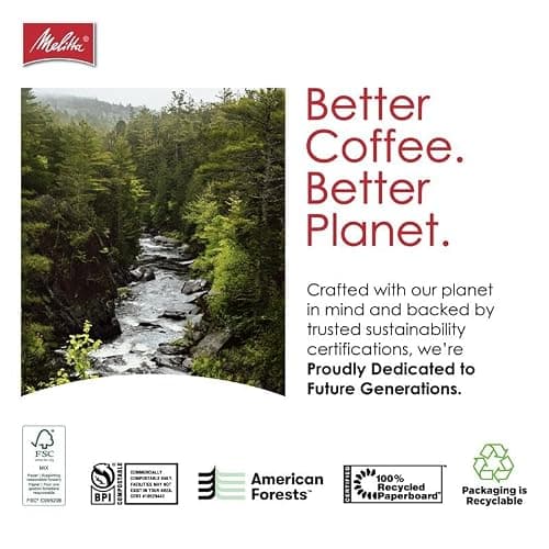 Melitta #4 Unbleached Coffee Filters, Premium, Natural Brown, Flavor Enhancing Coffee Filters for 8-12 Cup Coffee Makers, Kosher Certified, Compostable, 100 Count (Pack of 3) — view 6