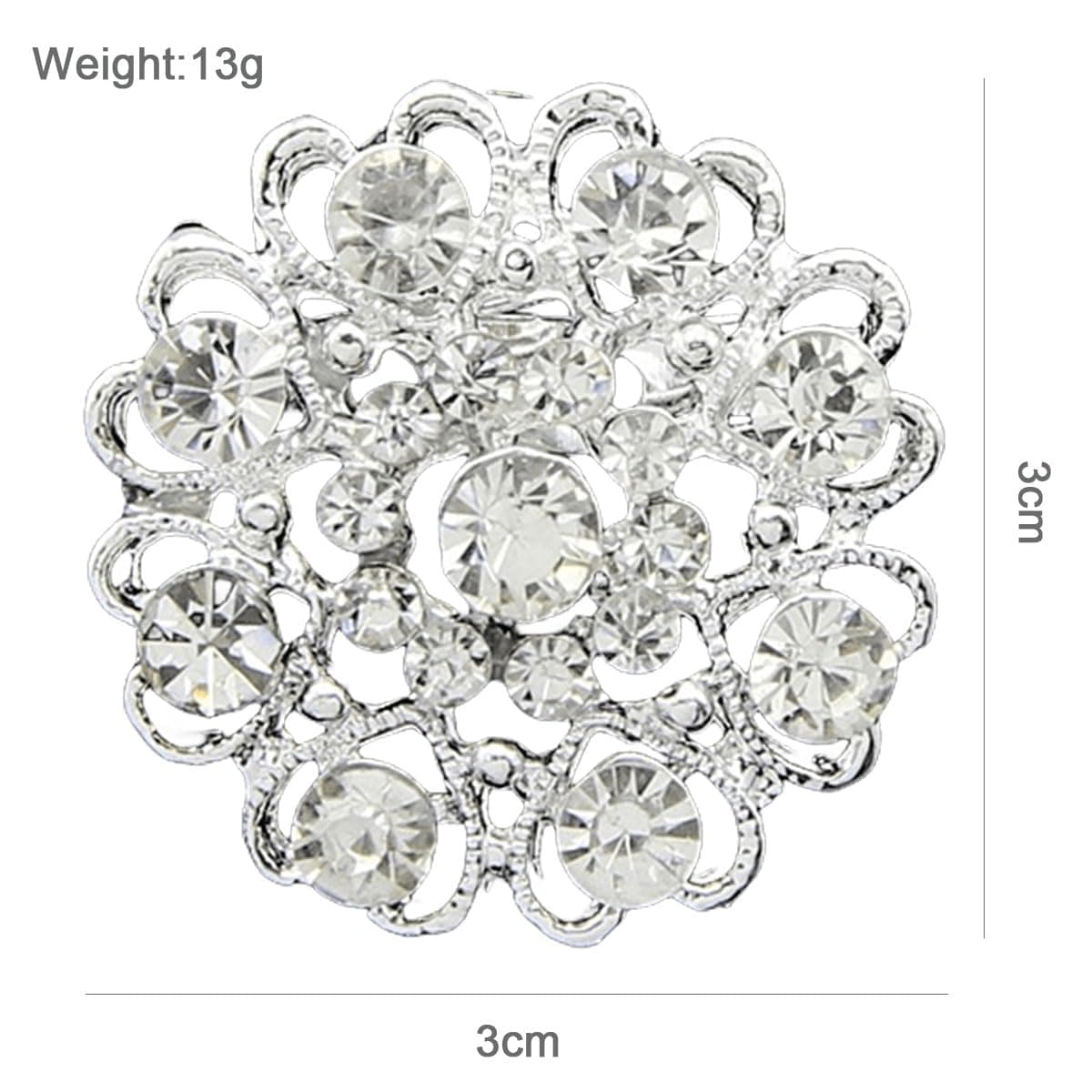 FAIRYGATE Brooch Pins Retro Crystal Rhinestone Brooches for Shirt Collar Decoration, B20 — view 2