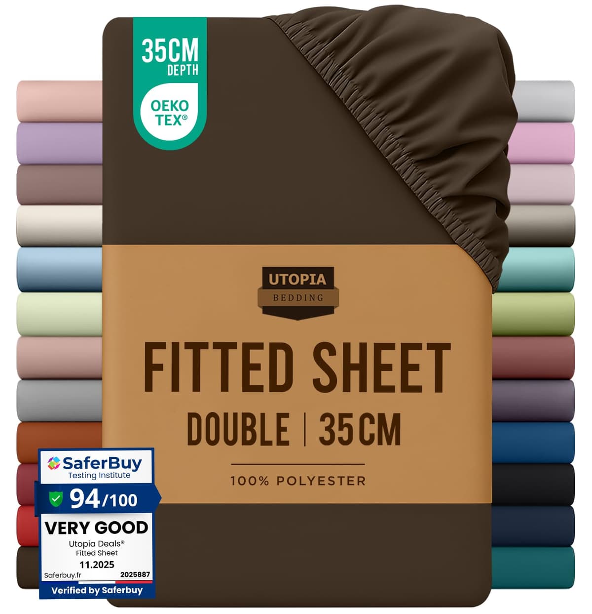 Utopia Bedding Fitted Sheet King, Grey - Deep Pocket 14 inch (35 cm) - Easy Care - OEKO-TEX Certified - Soft Brushed Microfibre Fabric - Shrinkage and Fade Resistant - Bottom Sheet — view 16