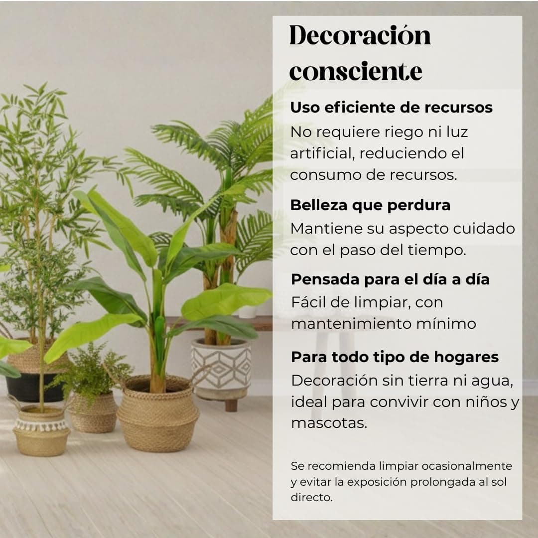 edihome, Planta Artificial Grande, Bambú Artificial 120 cm, Decorativas, Árbol, Decoración Hogar, para Interior, Oficina, Hoteles, Eventos – Planta Realista con Cañas Naturales y Verde (Bamboo, 120) — view 3