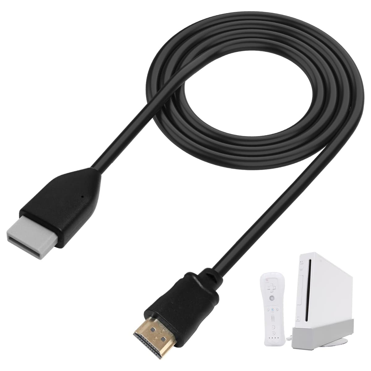 Equiyoal Adaptador para Wii a HDMI Cable Convertidor para Wii a HDMI Video Converter Full HD 1080P/720P para W-II Display Modes 720P NTSC para Monitor Projector TV, Integrado y diseño de Cable HDMI