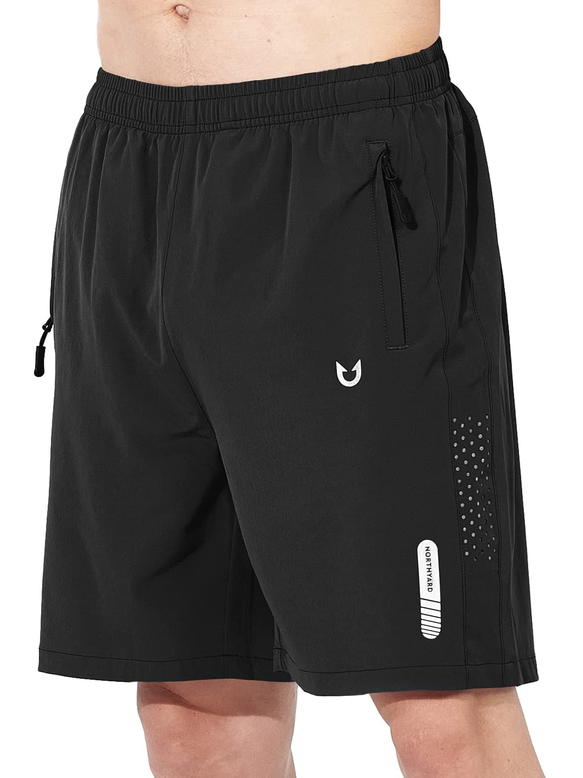 NORTHYARD Men's Athletic Running Shorts Gym Workout Shorts 7"/ 9"/ 5" Quick Dry Lightweight Sports Basketball Exercise Tennis 7 inch X-Small Black