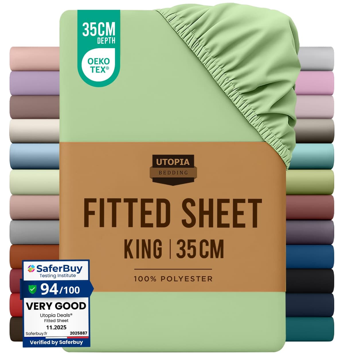 Utopia Bedding Fitted Sheet King, Grey - Deep Pocket 14 inch (35 cm) - Easy Care - OEKO-TEX Certified - Soft Brushed Microfibre Fabric - Shrinkage and Fade Resistant - Bottom Sheet — view 137