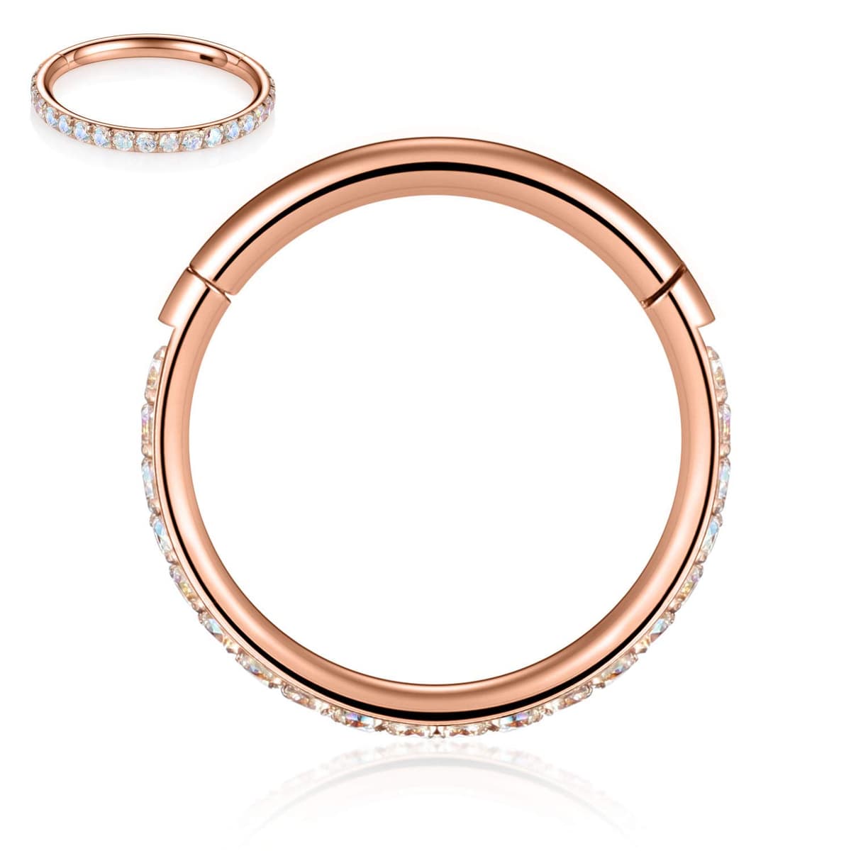 AROWRO 20G 18G 16G 14G CZ Nose Septum Rings Cartilage Conch Earring Hoop 316L Surgical Steel Conch Daith Helix Tragus Piercing Jewelry Septum Clicker for Women Men — view 31