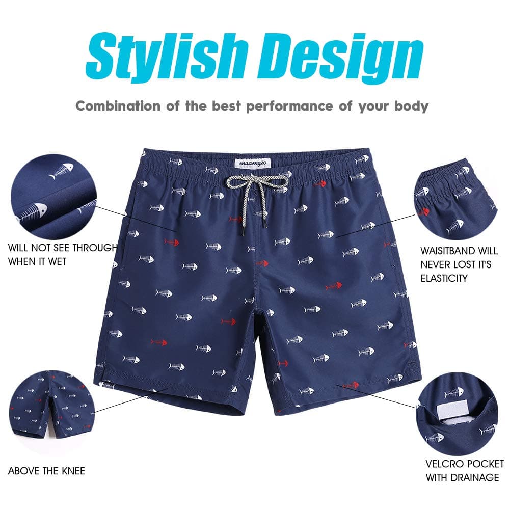 MAAMGIC 2 en 1 Bañador con Forro de Compresión con Cremallera Hombre Shorts de Baño Shorts de Playa Traje de Baño para Natación Secado Rápido para Vacaciones — view 4