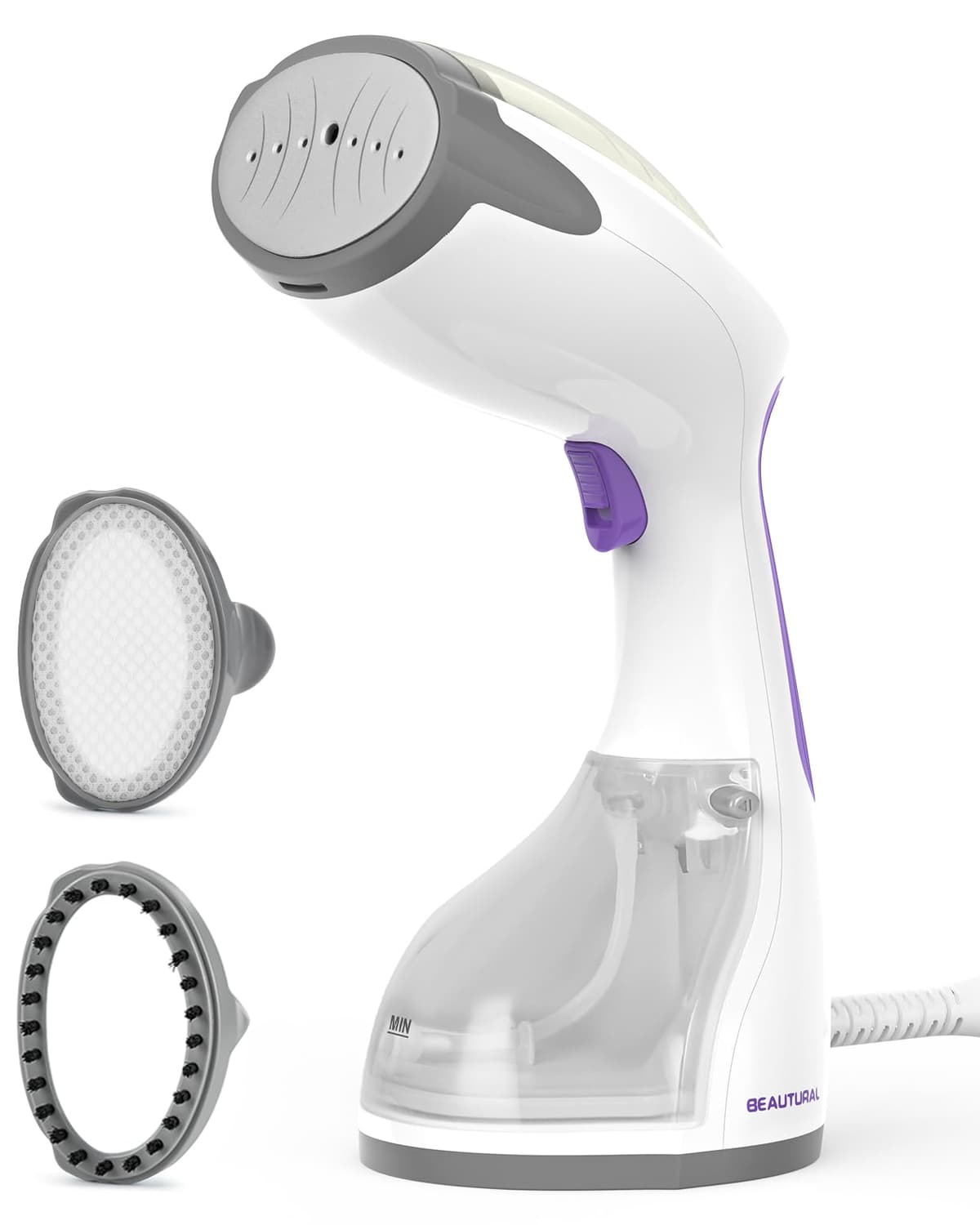 BEAUTURAL Clothes Steamer, Portable Handheld Steamer, Garment Fabric Wrinkles Remover, 30-Second Fast Heat-up, Auto-Off, Large Detachable Water Tank, Azul — view 9