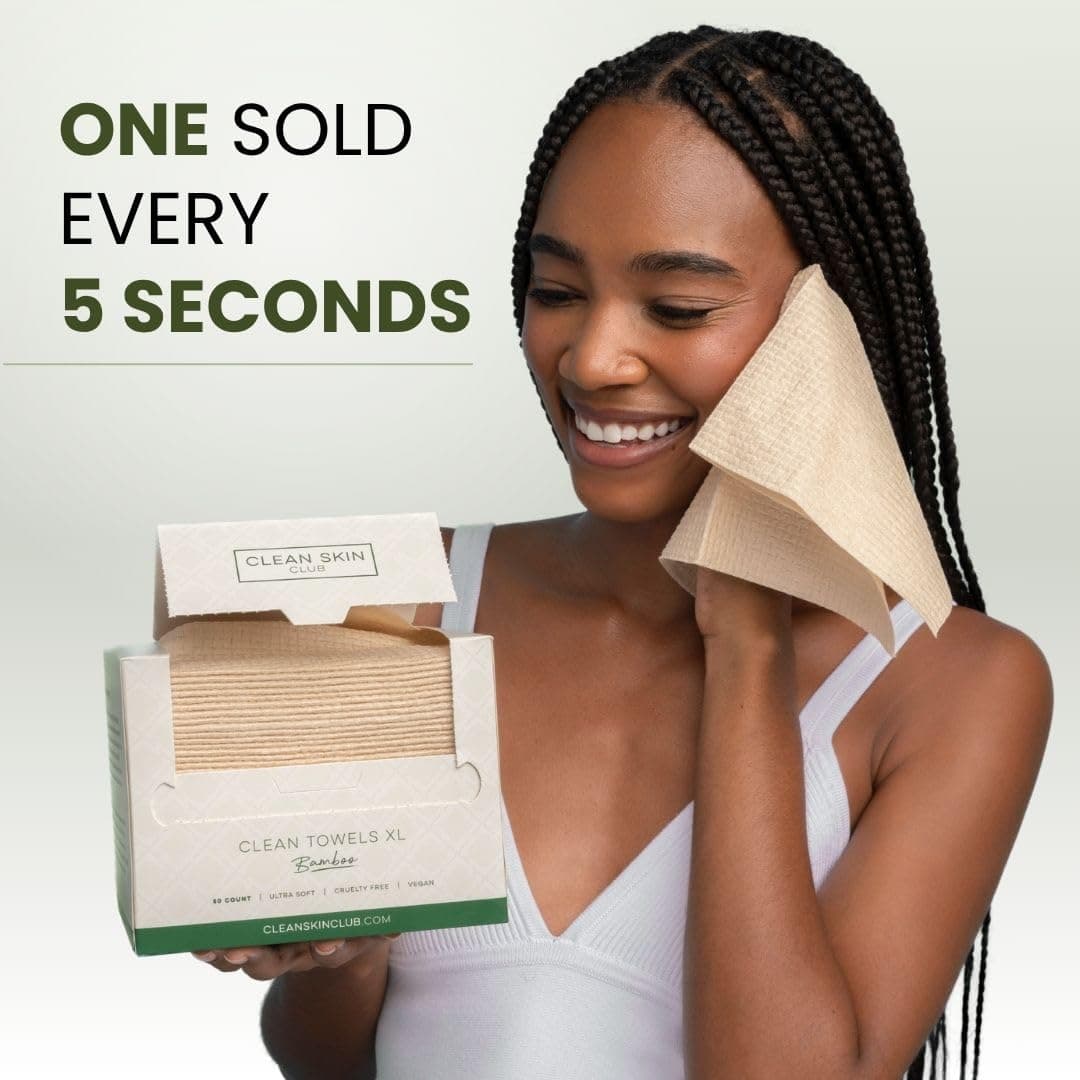 CLEAN SKIN CLUB Toallas Limpias Bambú XL | Toalla facial biodegradable World 1ST | Toallitas desmaquillantes desechables en seco | Súper suave para pieles sensibles (50 unidades/caja individual) — view 8