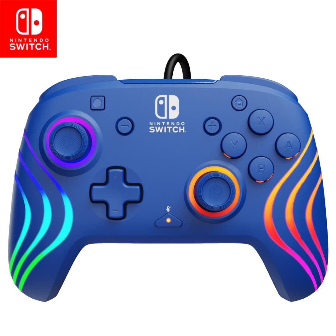 PDP Afterglow Wave Wireless Pro Controller with Full Motion for Nintendo Switch, Nintendo Switch - OLED Model, 8 RGB LED Lighting Zones, 30 Foot Range, 20 Hour Rechargeable Battery White — view 21