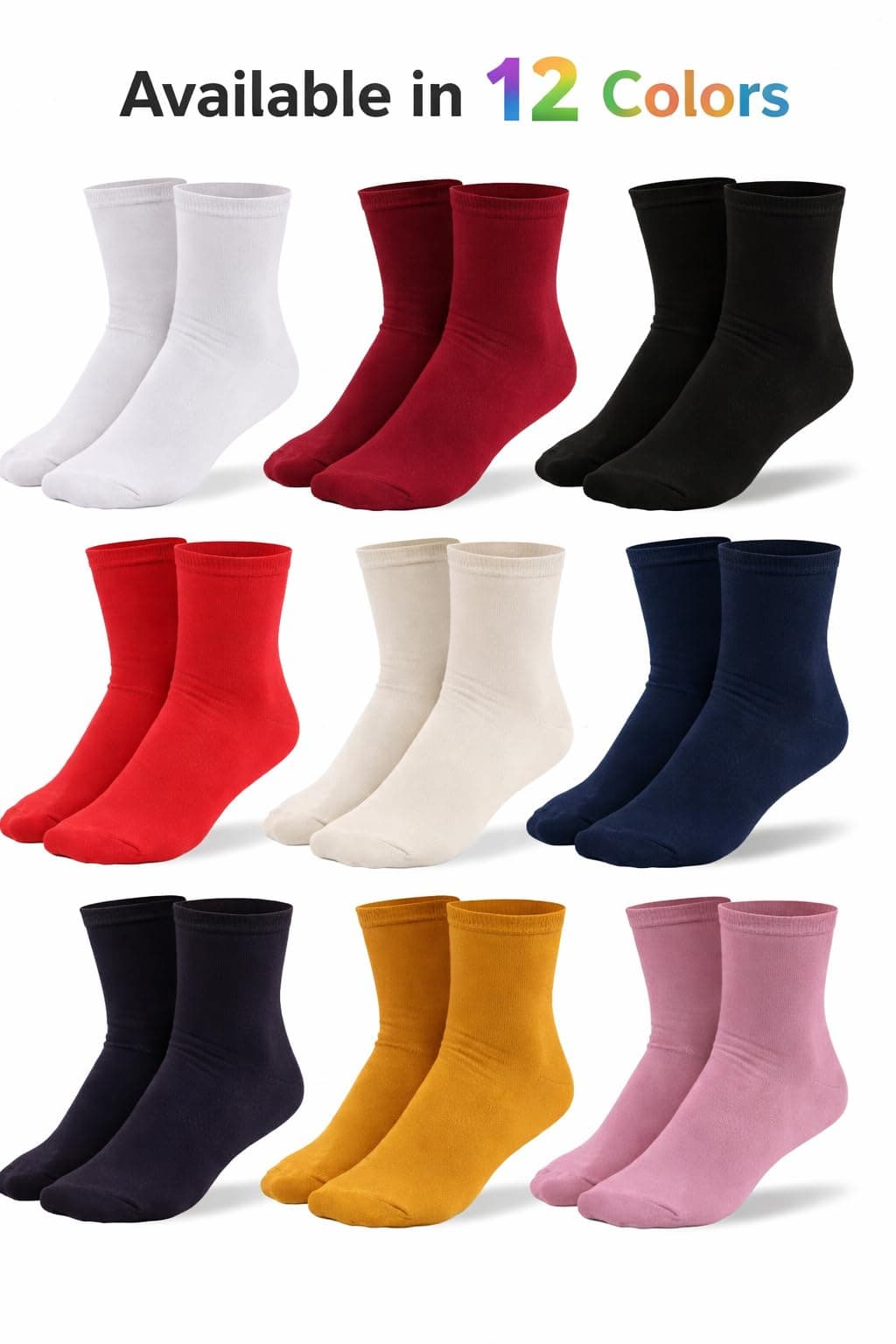 MILENA Calcetines Mujer Algodón Transpirables y Suaves Pack de 3 Pares Sin Costuras Cómodos y Elegantes para Uso Diario Regalo Mujer Talla Única — view 2