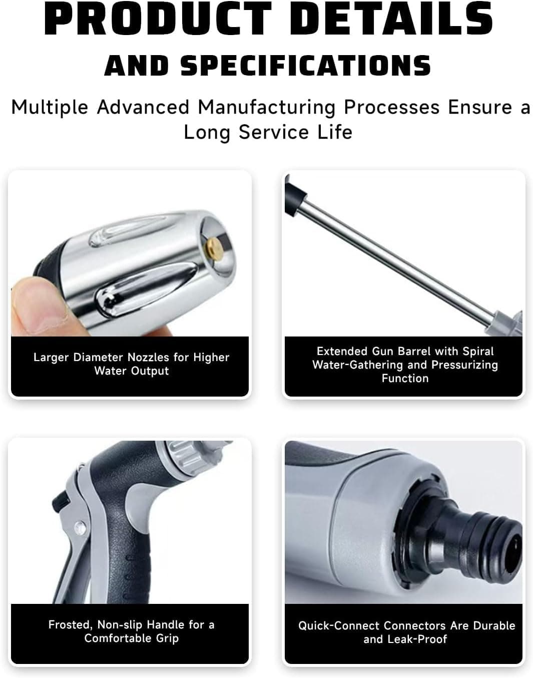 Pressure Washer, Hydro Power Water Jet Cleaner, Adjustable Nozzle Pressure Washer Attachment for Car, Patio, Driveway & Outdoor Cleaning — view 4