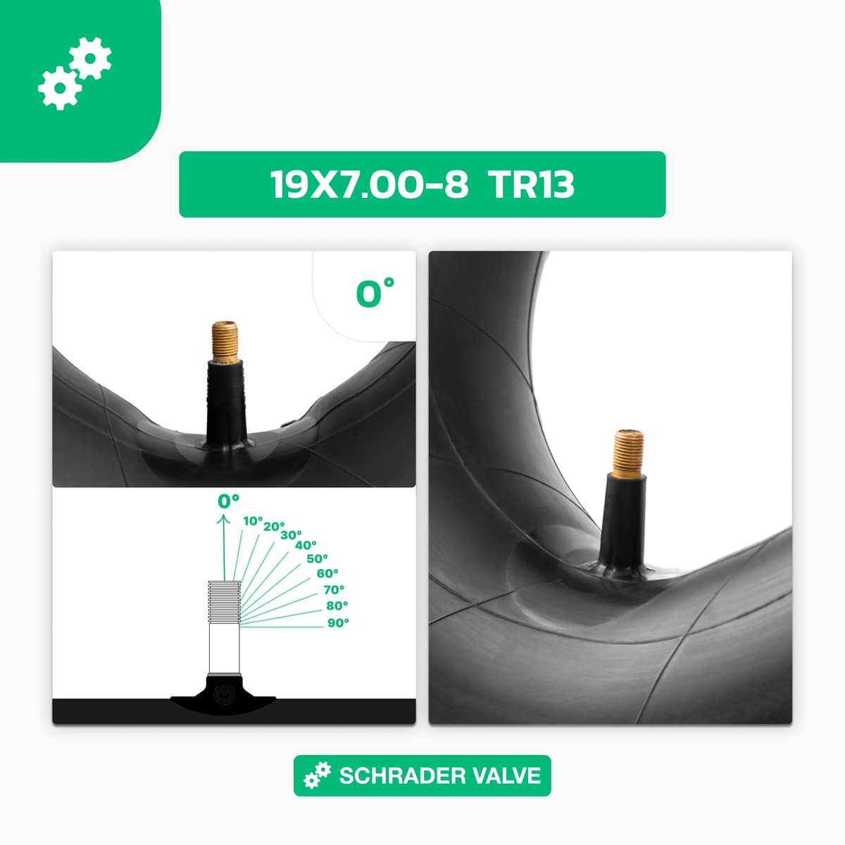 MOOVMOOV 2 Cámaras de aire 19x7-8 | Compatibles con Neumáticos de 18x6.50 a 19x7-8 pulgadas - Tamaño universal Válvula Recta TR13 - Para Cortadoras de Césped, Tractores, Carritos de Golf y Otros — view 3