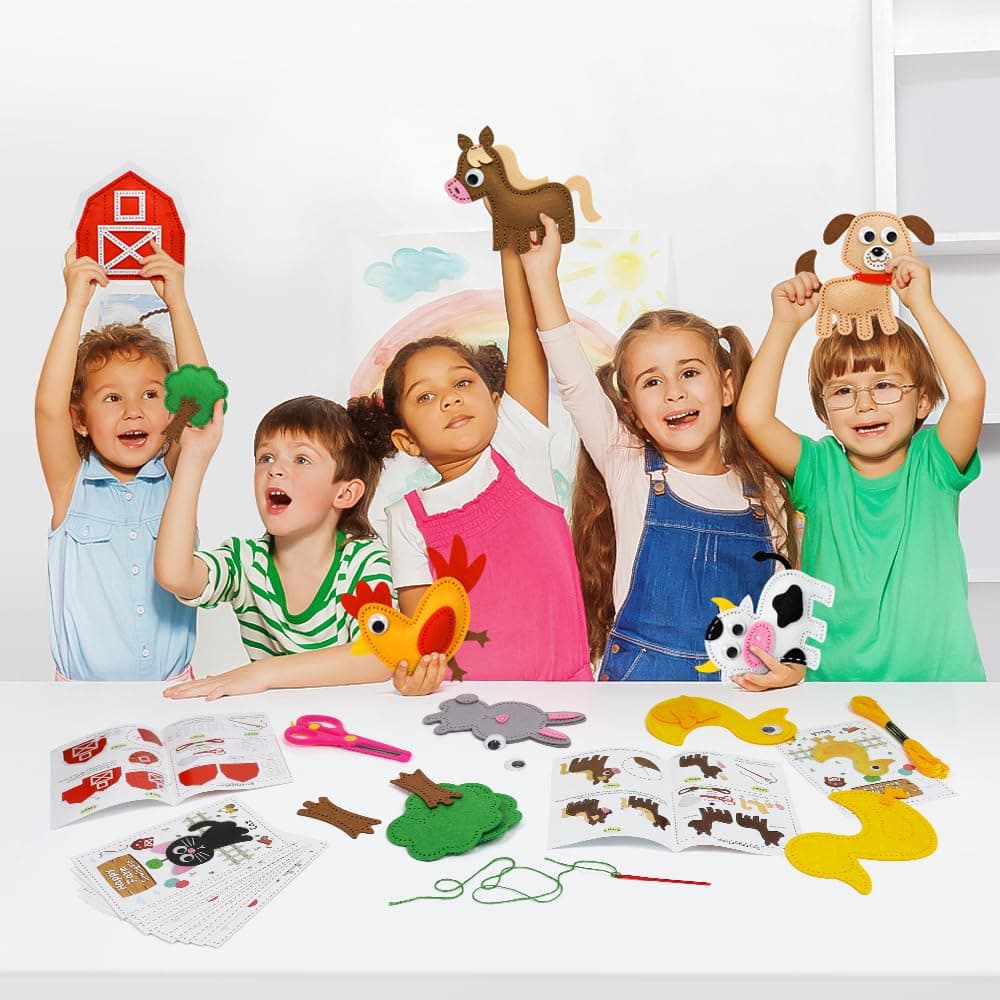 OKOOKO Animal Sewing Craft Kit, DIY Crafting and Sewing Set for Kids, Plush Craft, Art Craft Kits, Fun and Educational Craft Set, Sew Your Own Felt Animals Craft Kit — view 6