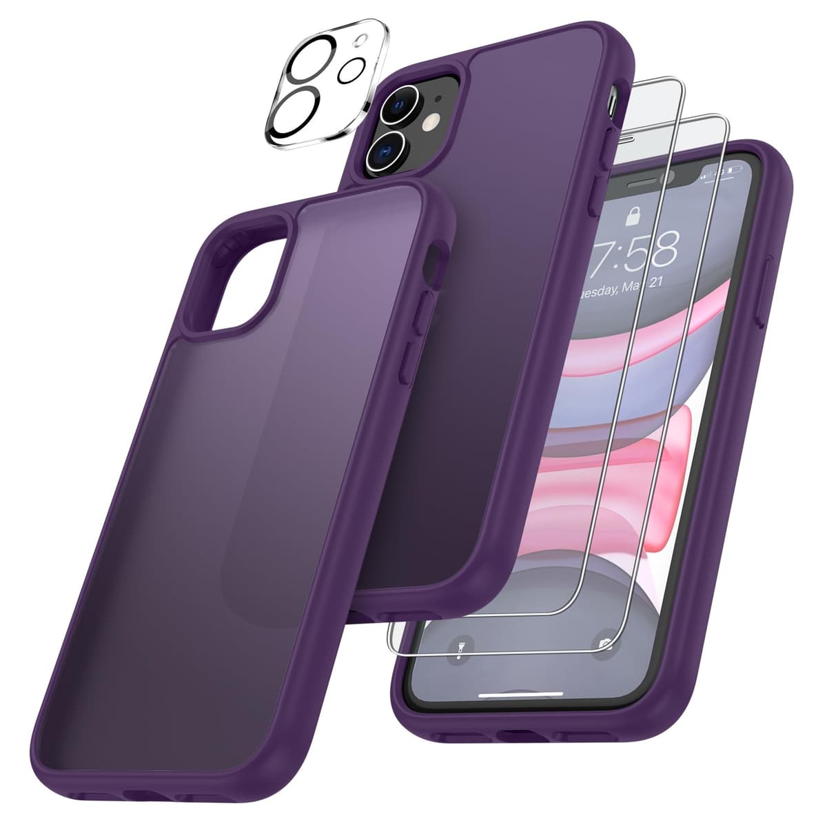 FLLAO 4 en 1 Funda para iPhone 15 con 2 Protector Pantalla y 1 Protector Lente Cámara, [Almohadilla de Aire integrada] Antigolpes Antiarañazos Carcasa 6,1 Pulgadas, Transparente — view 86