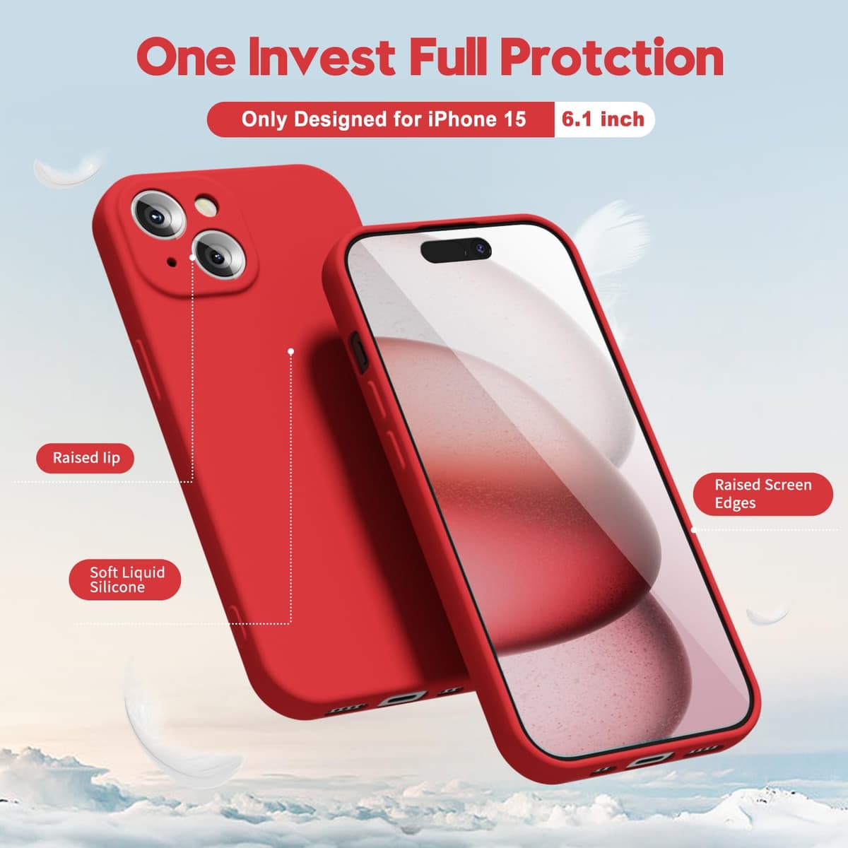 oakxco for iPhone 17 Pro Max Phone Case Liquid Silicone, Cute Thin Slim Grip Soft Rubber Gel for Women Men, Smooth Matte TPU Plain Solid Color Girly Simple Case with Camera Cover, Light Pink — view 817