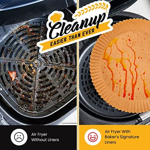 6.3” Small Air Fryer Liners, 2-4 qt Air Fryer Liners, 120Pcs Disposable Paper Liners – Non-Stick and Oil Proof for Easy Cleanup by Baker's Signature — view 3