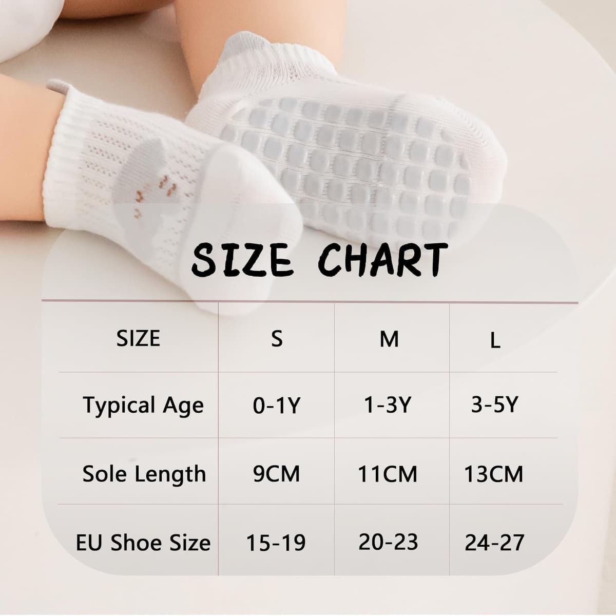 Bebé Antideslizante Tobillo Calcetines con Agarre Algodón Transpirables para Bebés Niños Niñas 5 Par Multicolores — view 4