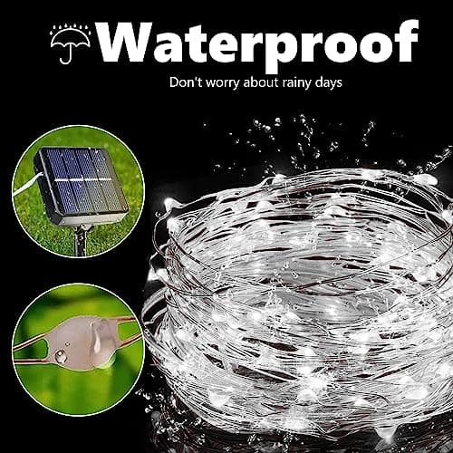 Joomer Solar Fairy Lights, 2-Pack Total 80FT 240LED String Lights, White — view 4