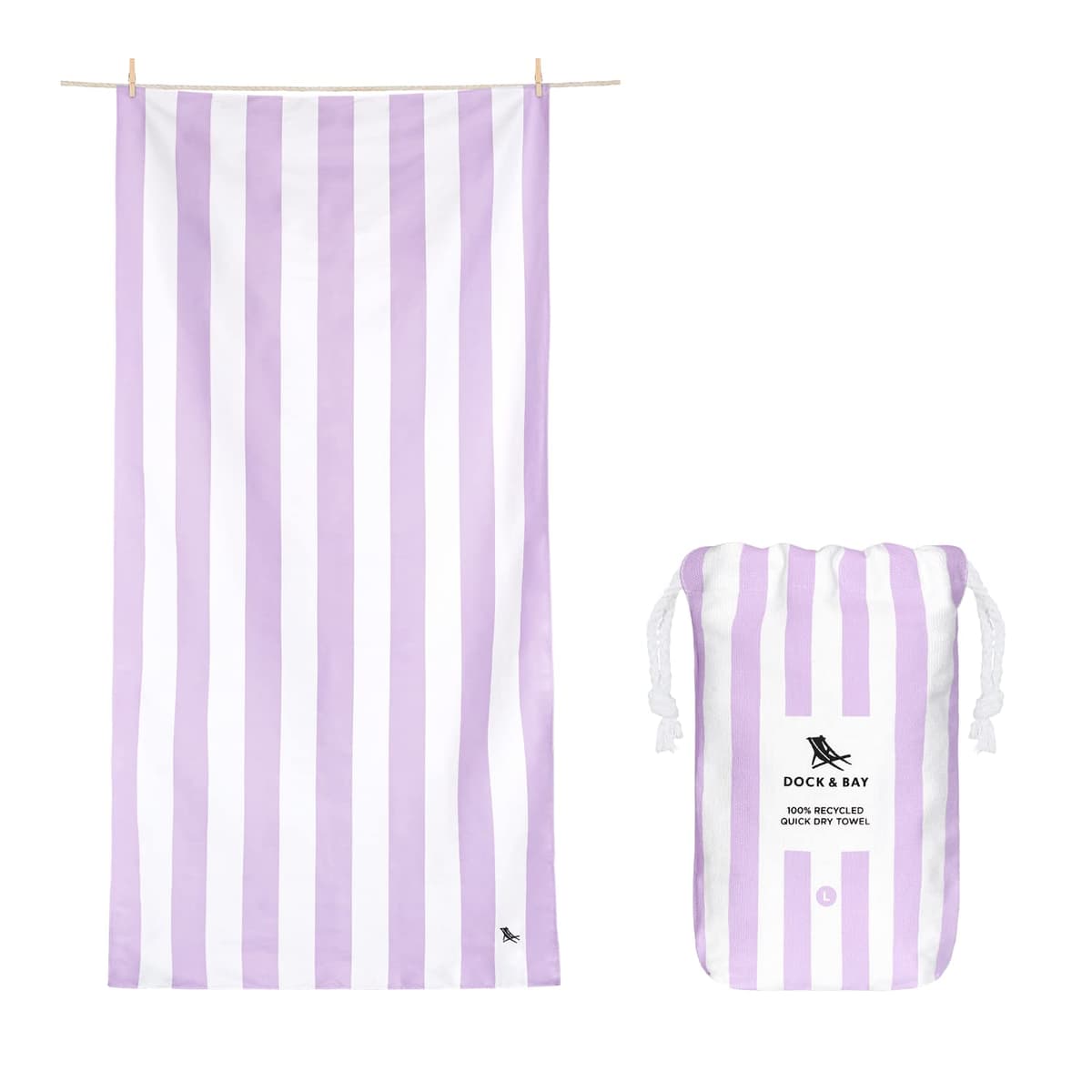 Dock & Bay Beach Towel - Quick Dry, Sand Free - Compact, Lightweight - 100% Recycled - Includes Bag - Cabana - Whitsunday Blue - Large (160x90cm, 63x35) — view 21
