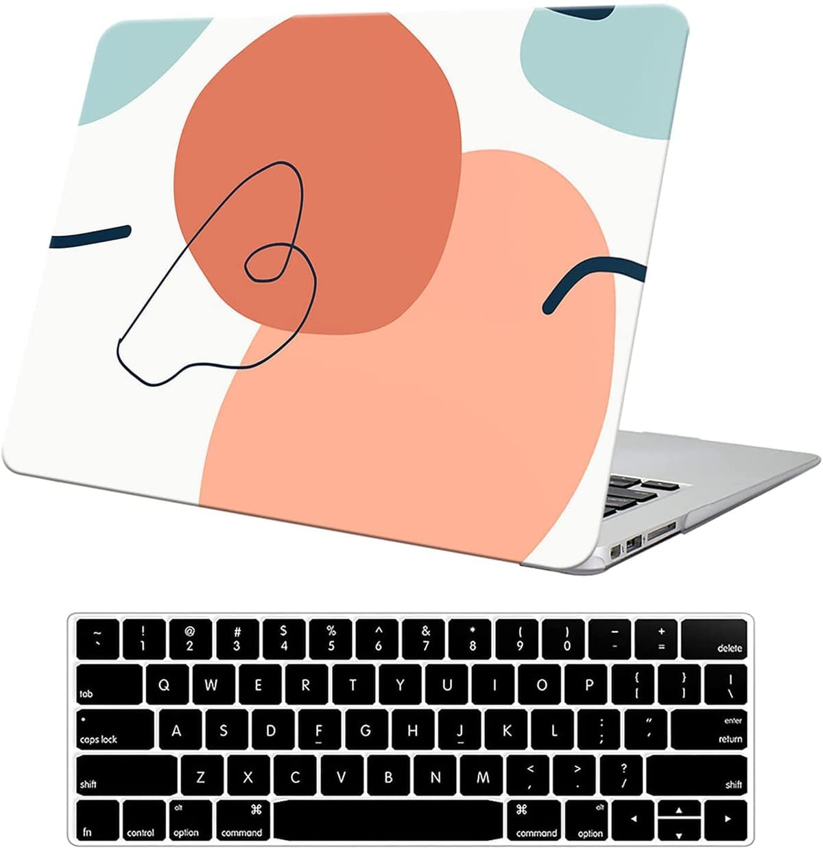 for MacBook Air 13.6 inch Case 2022 2023 2024 2025 Release M4 A3240 M3 A3113 M2 A2681 with Touch ID, Plastic Laptop Hard Shell Case & Keyboard Cover for M4 M3 M2 MacBook Air 13.6,Black Marble — view 18
