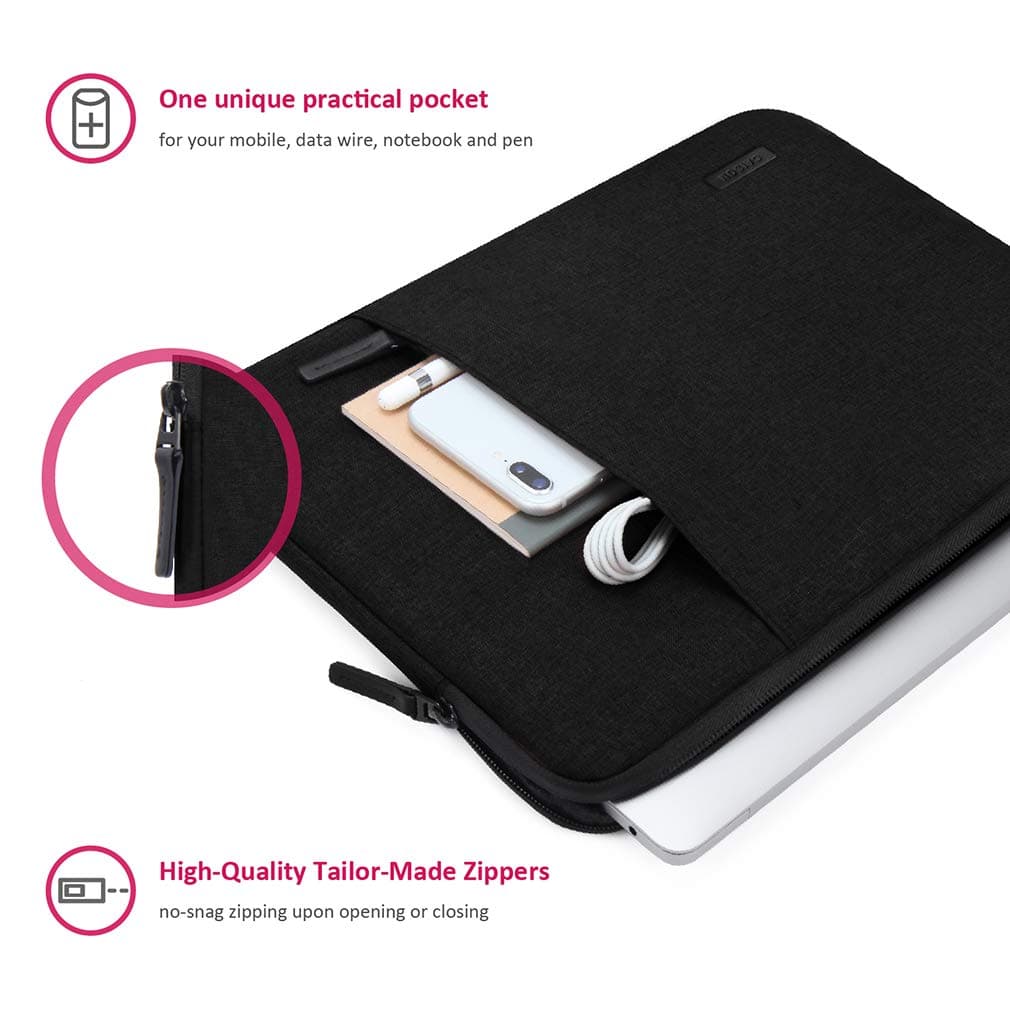 CAISON Funda para portátil de 35.6 cm, forro suave, impermeable, a prueba de golpes, para Lenovo Yaga, IdeaPad, ThinkPad, Dell Inspiron, HP Pavilion, Steam, Acer Spin, MSI, ASUS ROG, color negro — view 6