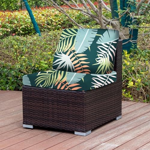 OKYUK 8pcs Stretch Patio Sofa Couch Cushion Covers,Outdoor Cushion Covers Replacement,Couch Slipcovers Sofa Seat Cover Cushion Cover Porch Patio Washable Furniture Protector(Cover Only,Green Forest) — view 7