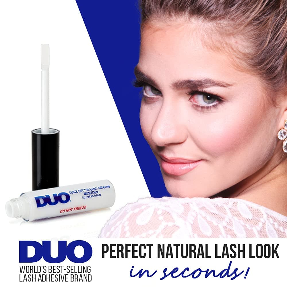 DUO Quick-Set Striplash Adhesive | Strong Eyelash Glue with Lightweight Formula | Professional Lash Glue for Eyelash Extensions, Cluster Lashes, & Individual Eyelashes | White/Clear, 0.18 Ounces — view 2