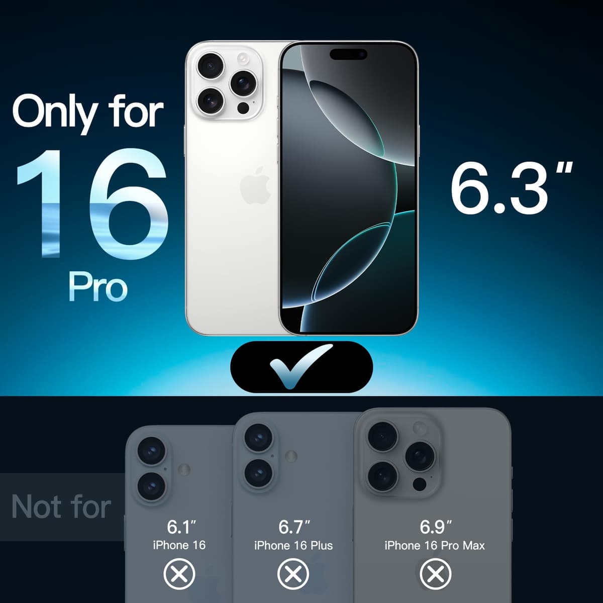 JETech Protector Pantalla de Privacidad para iPhone 16 Pro 6,3 Pulgadas, Antiespia Cristal Vidrio Templado con Marco de Instalación Fácil, 2 Unidades — view 2