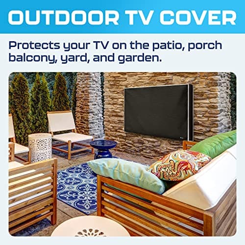 TV Covers Outdoor 50 Inch | Waterproof and Weatherproof TV Covers | Outdoor TV Enclosure | Smart Shield TV Screen Protector for Outside TV | Cover for Moving | TV Display Protectors – Black