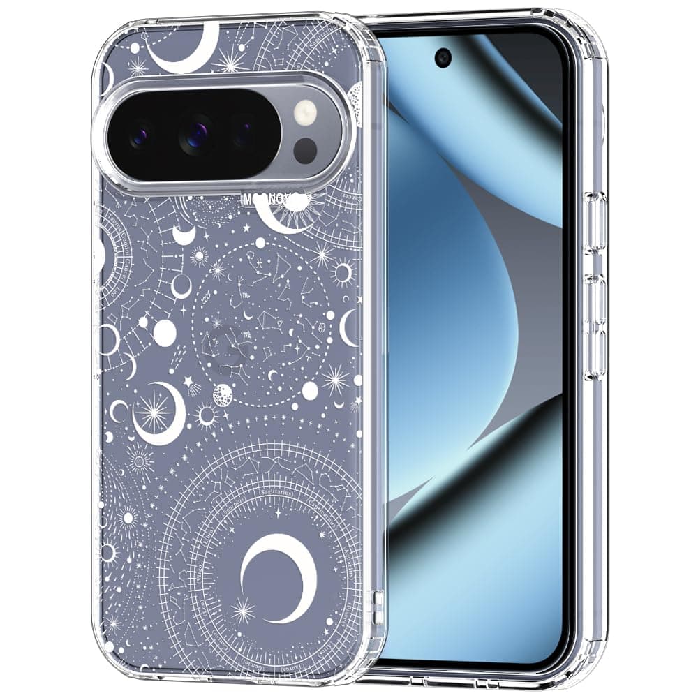 MOSNOVO Case for Google Pixel 9 & Pixel 9 Pro, [Buffertech 6.6ft Military-Grade Drop Protection] [Anti Peel Off Tech] Clear TPU Bumper Phone Case Cover Design - Eucalyptus — view 42