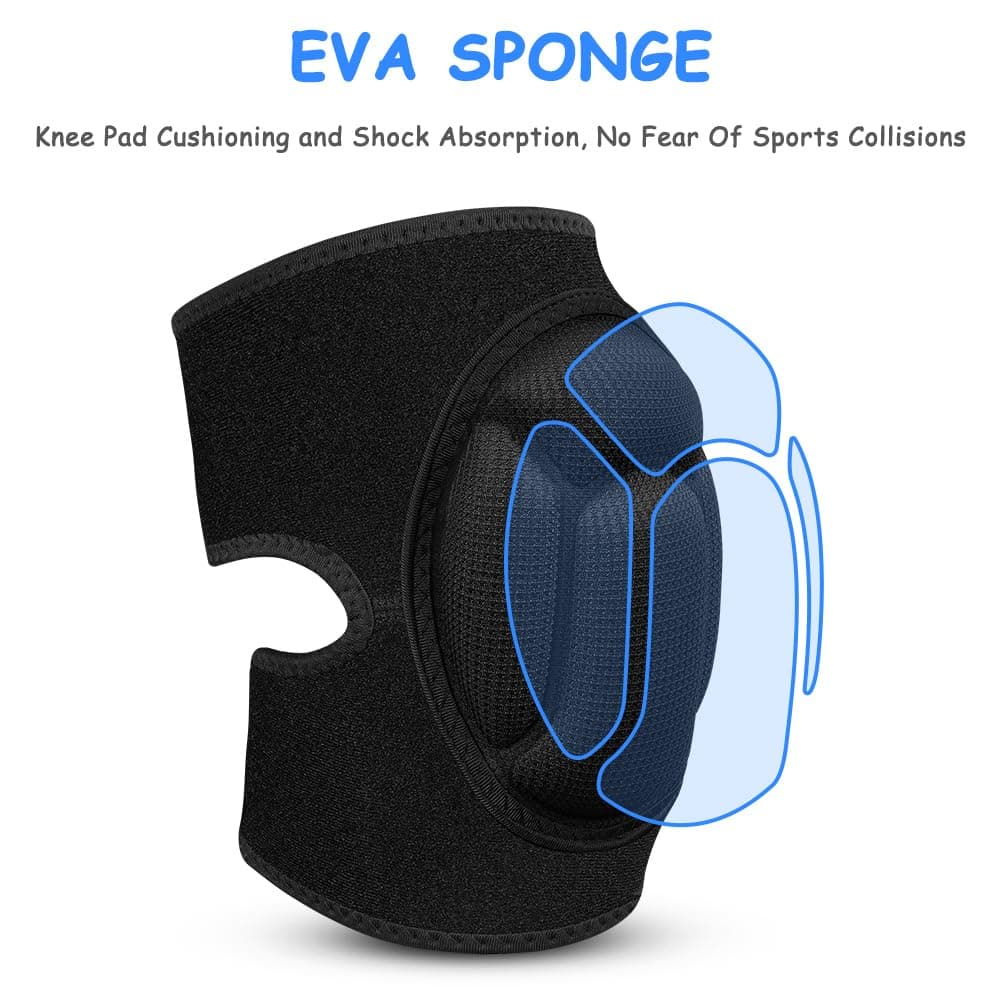 flintronic 1 Par Rodilleras Trabajo, Protección para la Rodilla, Esponja Eva De 20 Mm de Grosor, Antideslizantes para Rodilleras Voleibol Ajustables Adecuadas para Voleibol, Baile, Jardín (L,Negro) — view 5