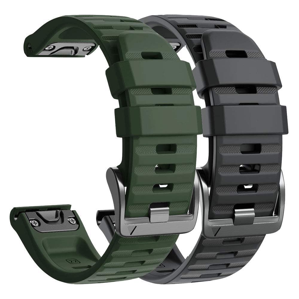 NotoCity Corrra para Garmin Fenix 7/6/5/6 Pro/7 Pro/5 Plus, Quickfit 22mm Correa para Garmin Fenix 8/8 pro 47mm, Forerunner 965/955/935, Nylon Correas para Epix Gen 2, Quatix 7(Negro+Verde militar)